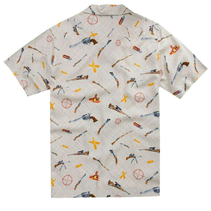 The Sharpshooter Hawaiian Shirt in Light Brown by Rowdy Gentleman - Country Club Prep