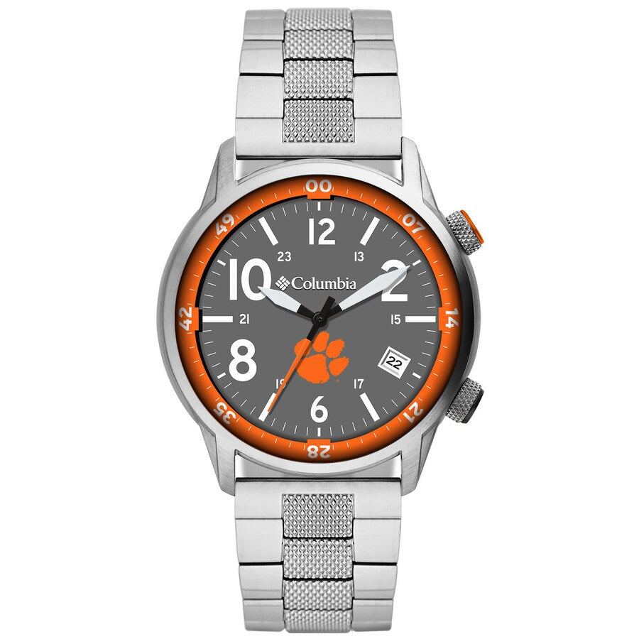 Clemson Outbacker 3-Hand Date Stainless Steel Watch by Columbia Sportswear - Country Club Prep