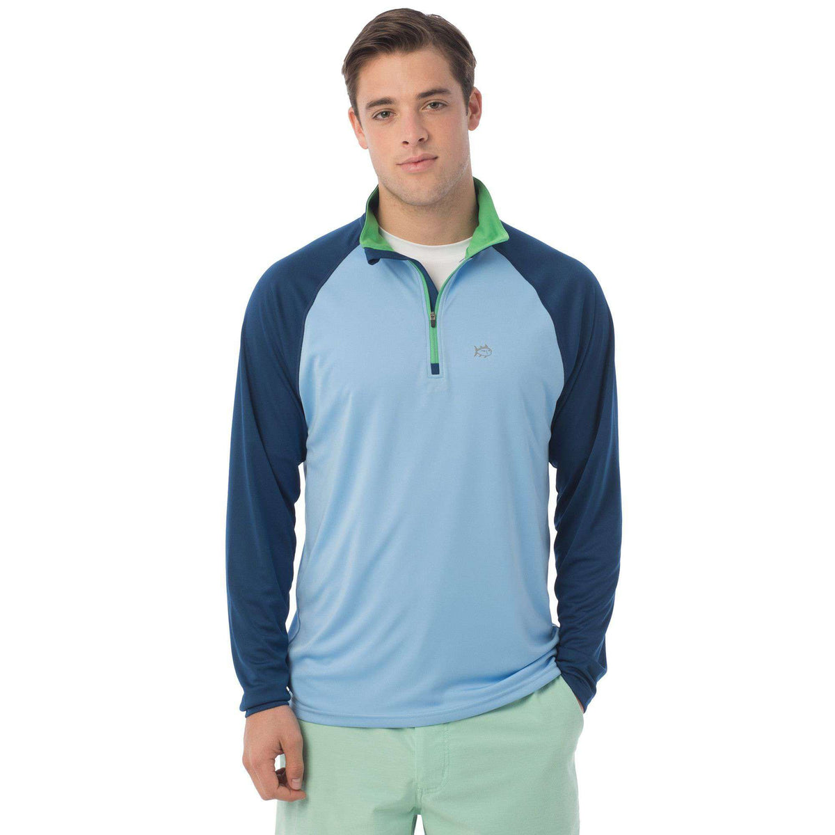 Tide to Trail Performance 1/4 Zip in Ocean Channel by Southern Tide - Country Club Prep