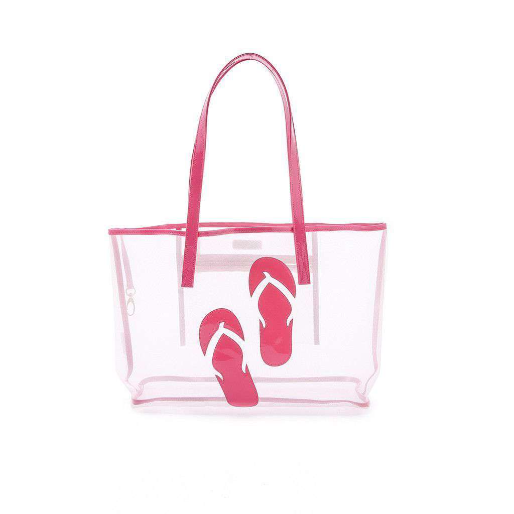 Amy Mesh Tote with Pink Flip Flops by Lolo - Country Club Prep