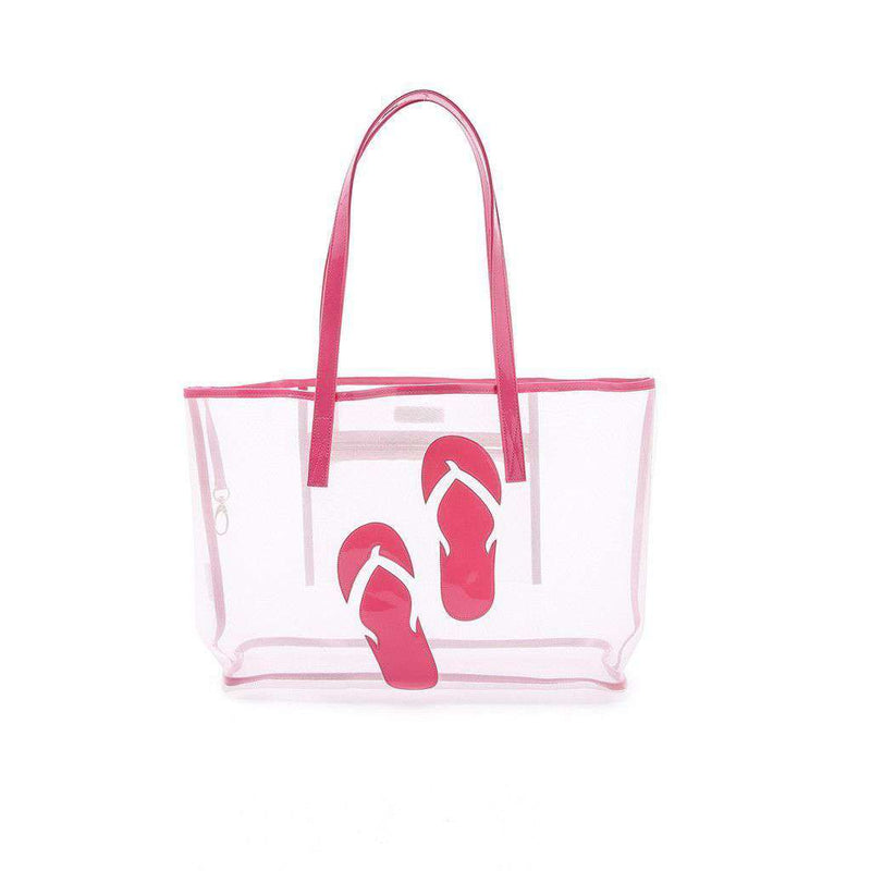 Amy Mesh Tote with Pink Flip Flops by Lolo - Country Club Prep