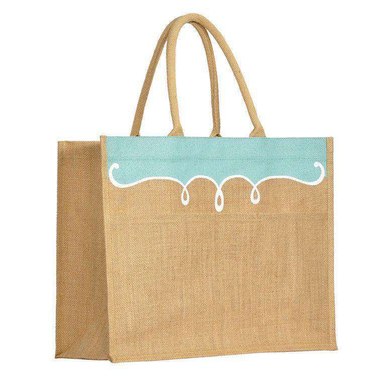 Annie Jute Pocket Tote in Sky Blue by The Royal Standard - Country Club Prep