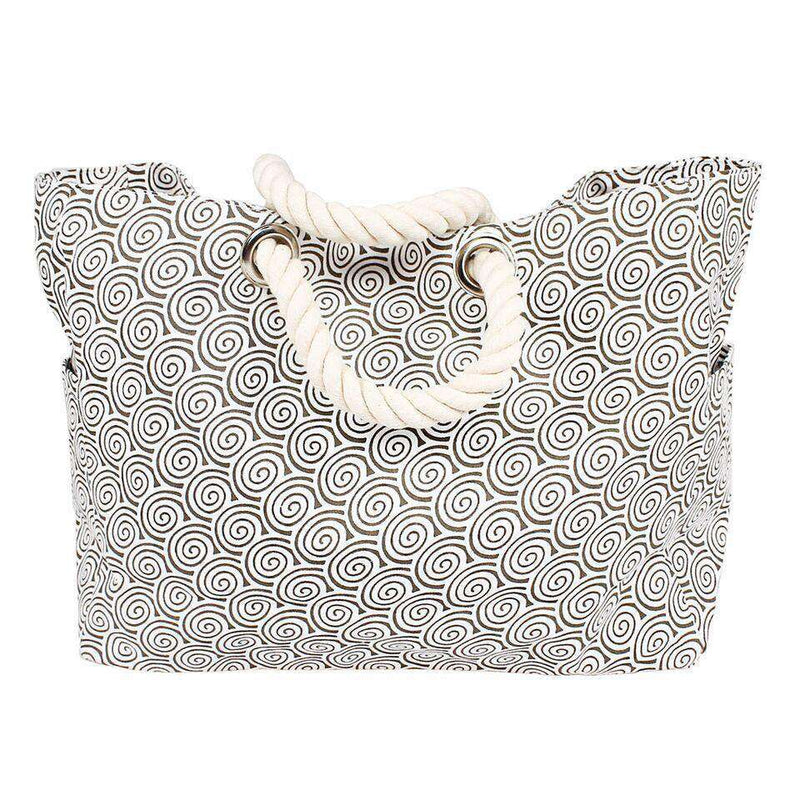 Brown Swirl Beach Bag by Hiho - Country Club Prep
