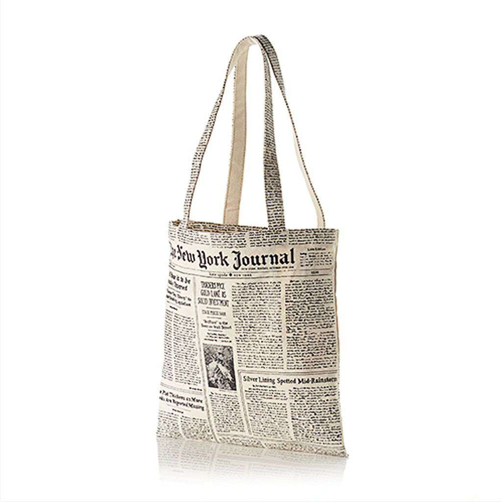 Canvas Tote in Newsprint by Kate Spade New York - Country Club Prep