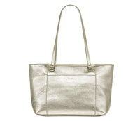 Celeste Leather Tote in Platinum by Jack Rogers - Country Club Prep