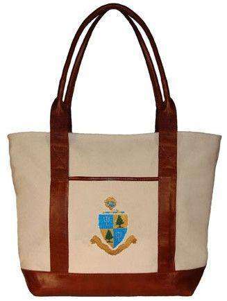 Delta Delta Delta Tote Bag in Natural Canvas by Smathers & Branson - Country Club Prep