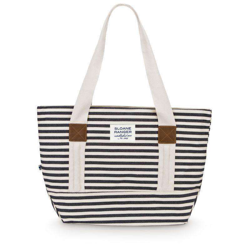 Denim Stripe Tote Bag by Sloane Ranger - Country Club Prep