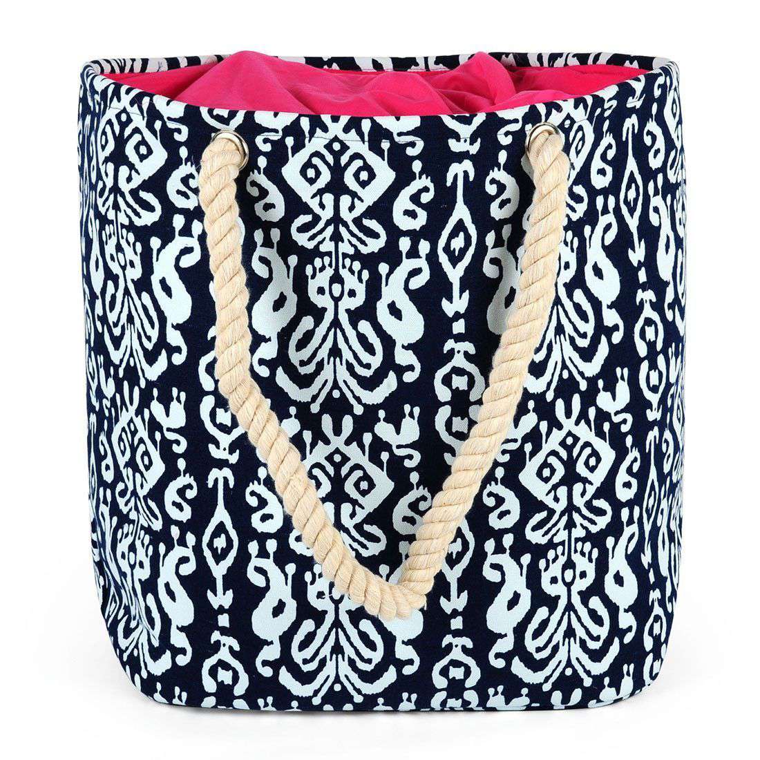 Ikat Newport Tote in Navy by Malabar Bay - Country Club Prep