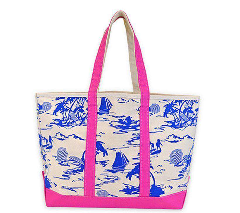 Island Time Canvas Tote by All For Color - Country Club Prep