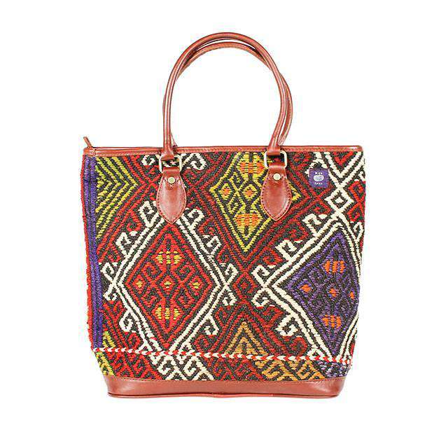 Kilim Tote Bag in Diamond Crimson by Res Ipsa - Country Club Prep