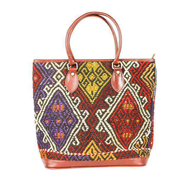 Kilim Tote Bag in Diamond Crimson by Res Ipsa - Country Club Prep