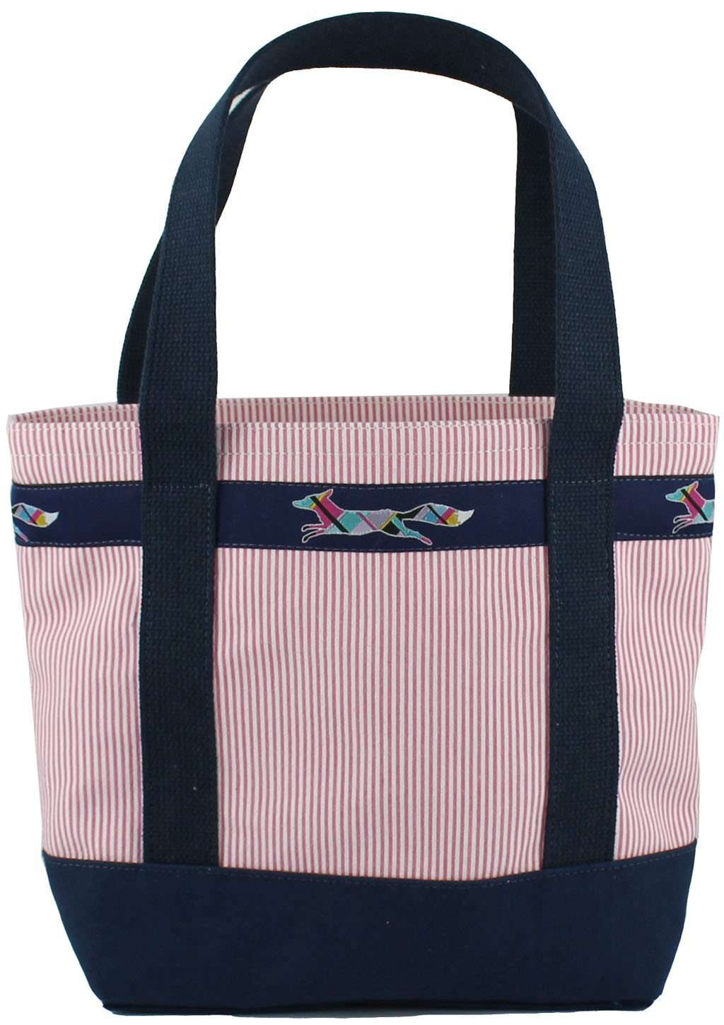 Large Longshanks Tote Bag in Pink Seersucker by Country Club Prep - Country Club Prep