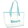 Madison Mesh Tote in White with Light Blue Beach by Lolo - Country Club Prep