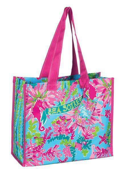 Market Tote in Trippin' and Sippin' by Lilly Pulitzer - Country Club Prep
