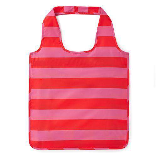 Reusable Shopping Tote in Pink and Red Stripe by Kate Spade New York - Country Club Prep