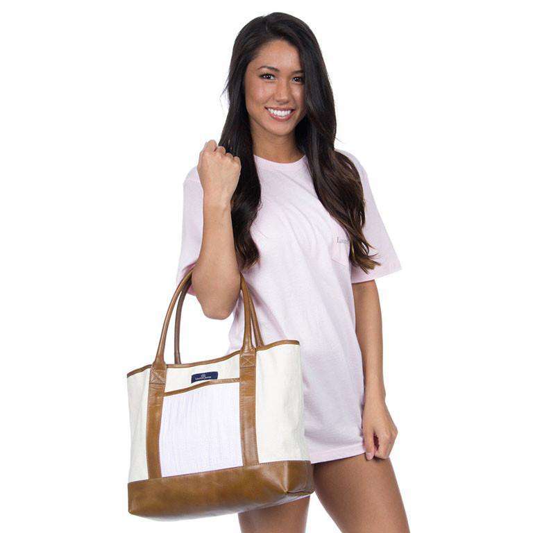 Seersucker Tote Bag in Light Pink by Lauren James - Country Club Prep