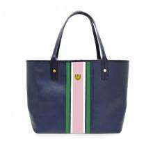 Stripe Chelsea Tote in Navy by Sloane Ranger - Country Club Prep