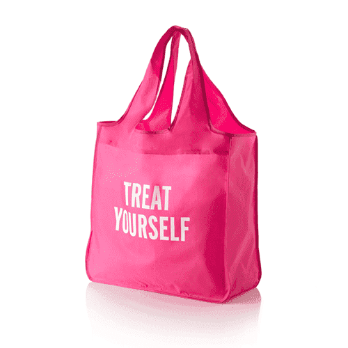 "Treat Yourself" Reusable Shopping Tote in Pink by Kate Spade New York - Country Club Prep