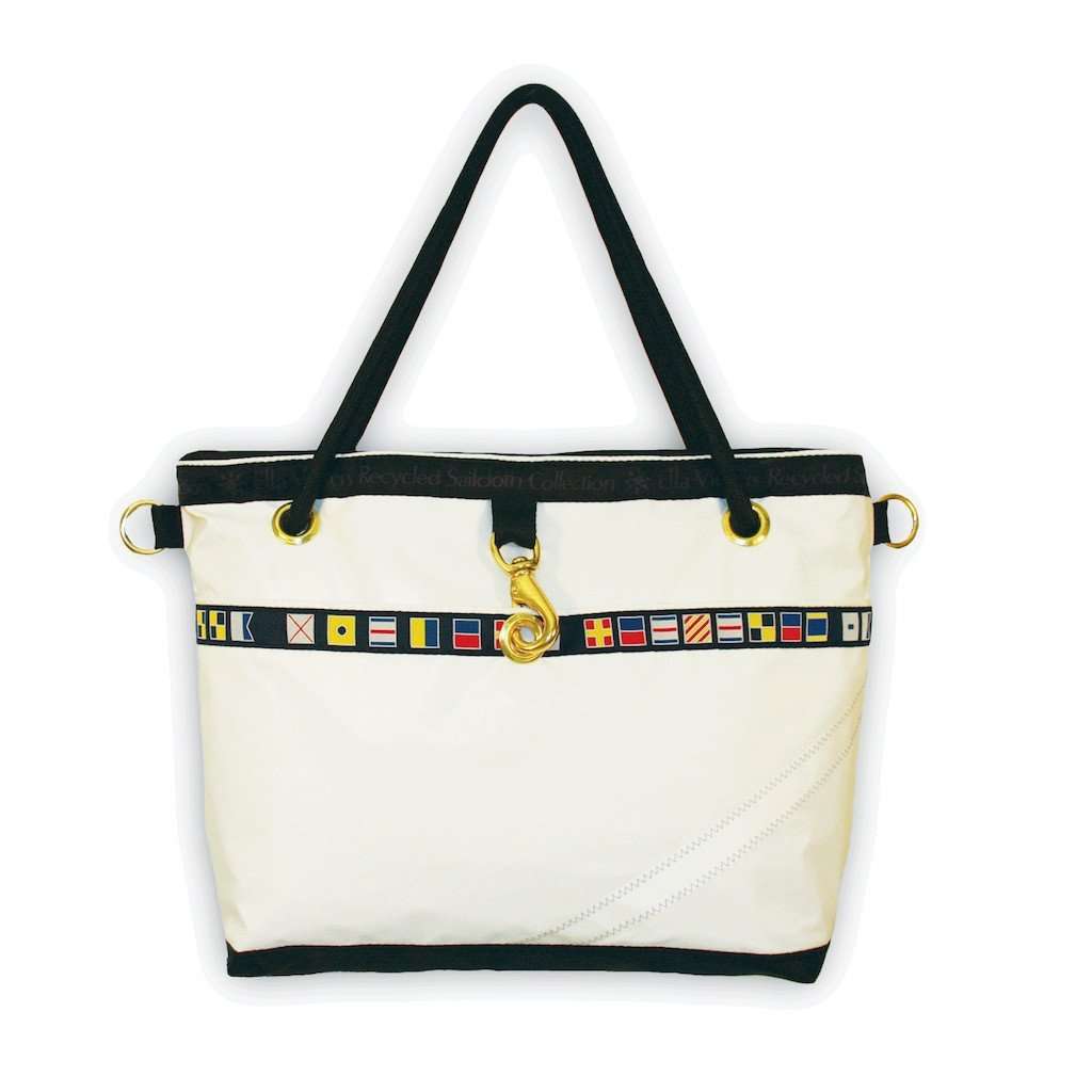 Venice Bag in White with Random Number by Ella Vickers - Country Club Prep