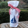 Wine and Spirit Bag featuring Blue Sailboat by Skipper Bags - Country Club Prep