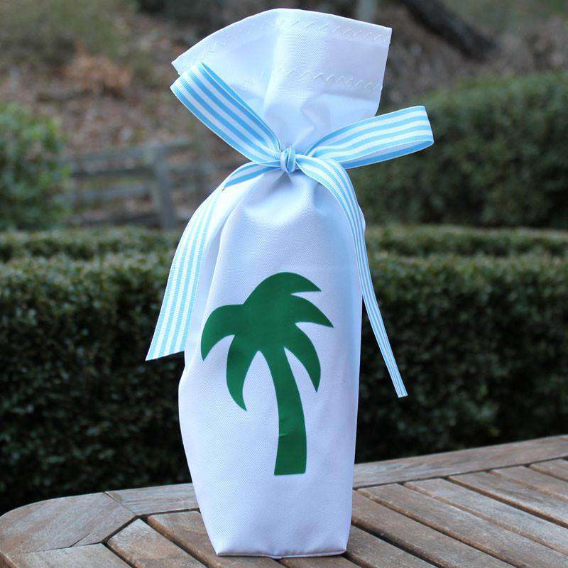 Wine and Spirit Bag featuring Green Palm by Skipper Bags - Country Club Prep