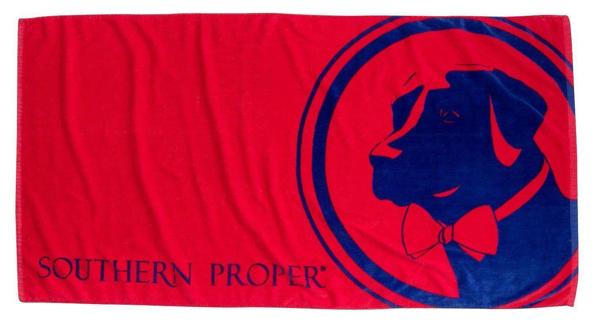 Beach Towel in Red by Southern Proper - Country Club Prep