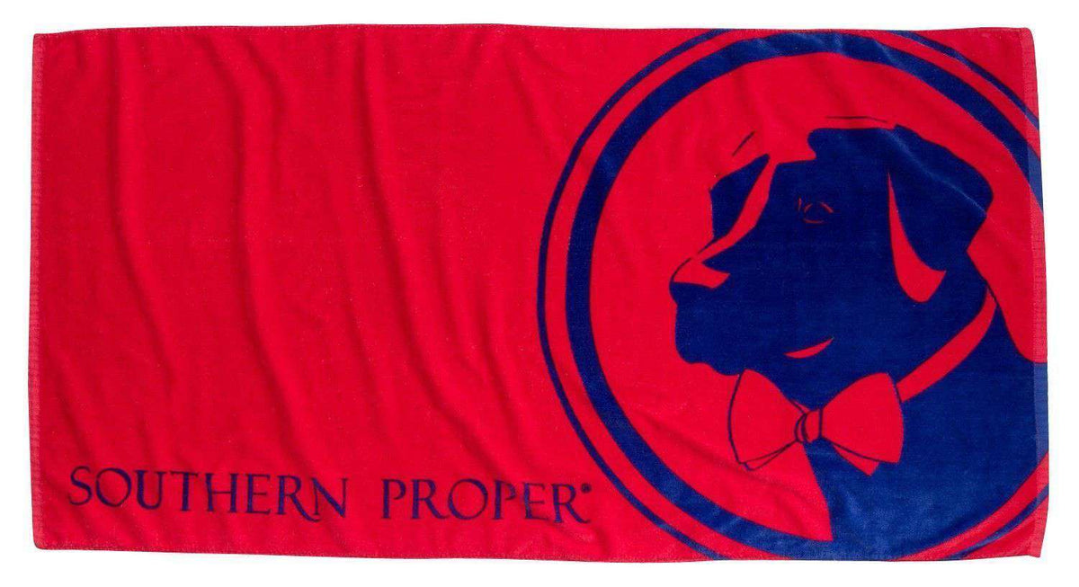 Beach Towel in Red by Southern Proper - Country Club Prep