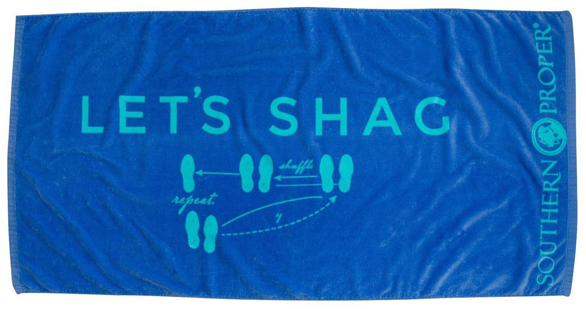 Let's Shag Beach Towel in Blue by Southern Proper - Country Club Prep
