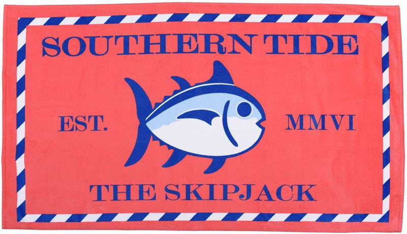 Skipjack Beach Towel in Coral Beach by Southern Tide - Country Club Prep