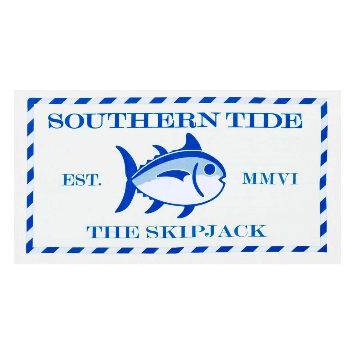 Skipjack Beach Towel in White by Southern Tide - Country Club Prep