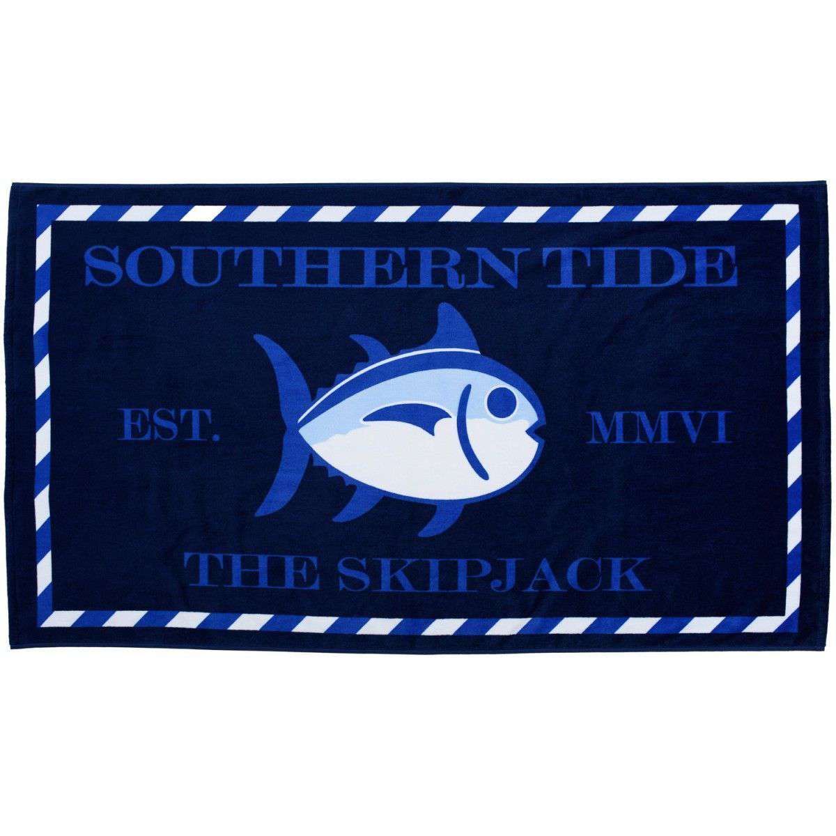 Skipjack Beach Towel in Yacht Blue by Southern Tide - Country Club Prep