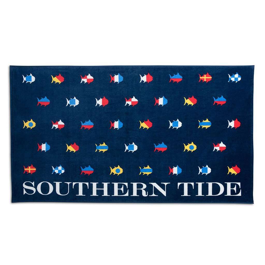 Skipjack Nautical Flags Beach Towel by Southern Tide - Country Club Prep