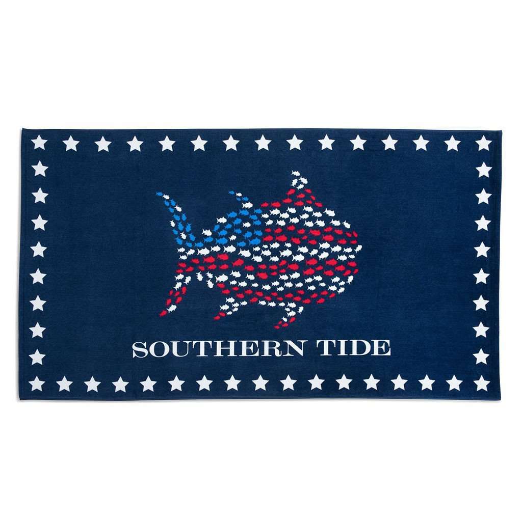 Skipjack & Stars Beach Towel by Southern Tide - Country Club Prep