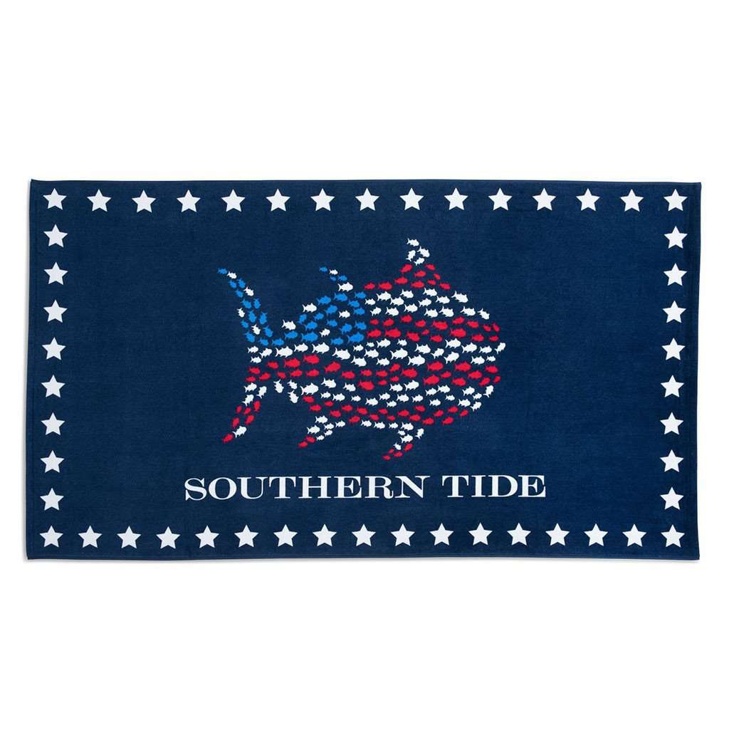 Skipjack & Stars Beach Towel by Southern Tide - Country Club Prep