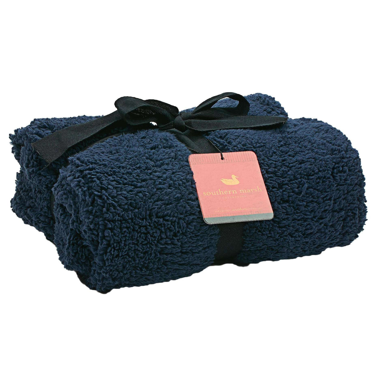Watson Fluffy Pile & Tartan Blanket in Colonial Navy by Southern Marsh - Country Club Prep