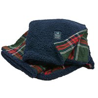 Watson Fluffy Pile & Tartan Blanket in Colonial Navy by Southern Marsh - Country Club Prep