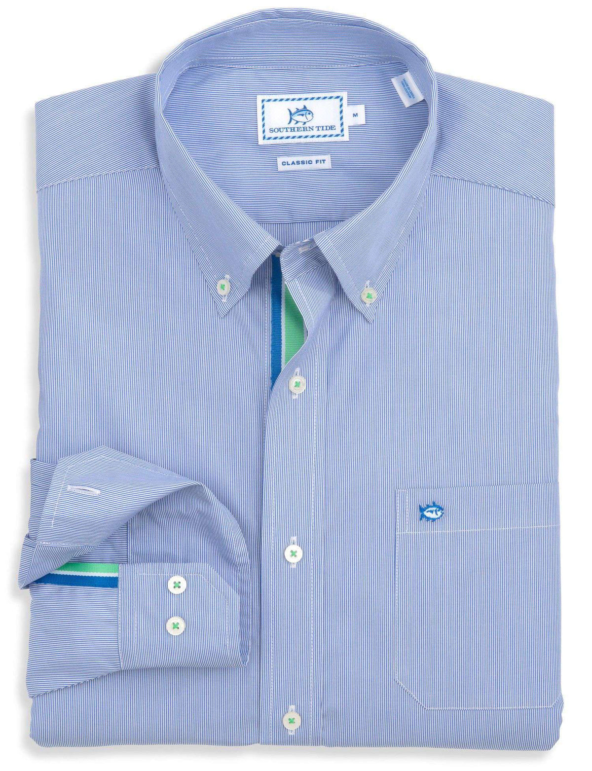 Trade Street Stripe Sport Shirt in Ultramarine by Southern Tide - Country Club Prep