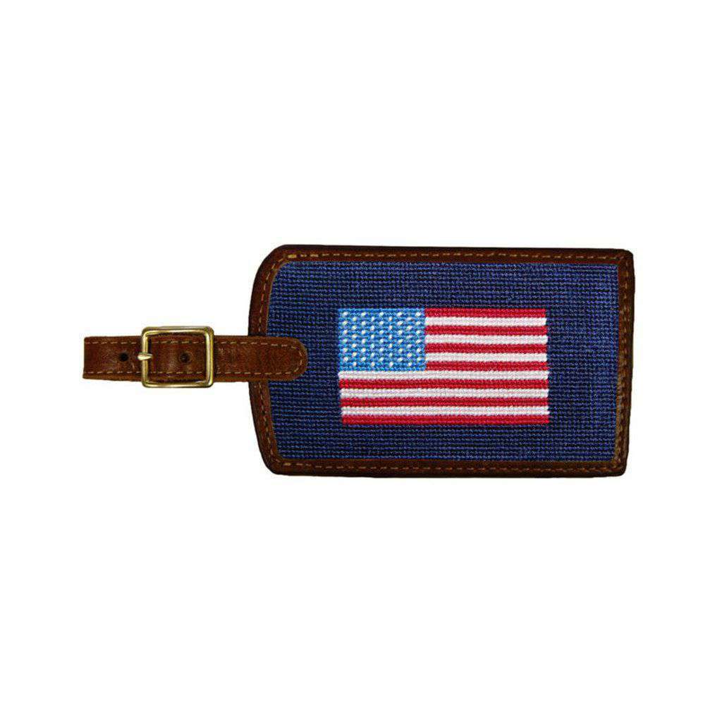 American Flag Needlepoint Luggage Tag by Smathers & Branson - Country Club Prep