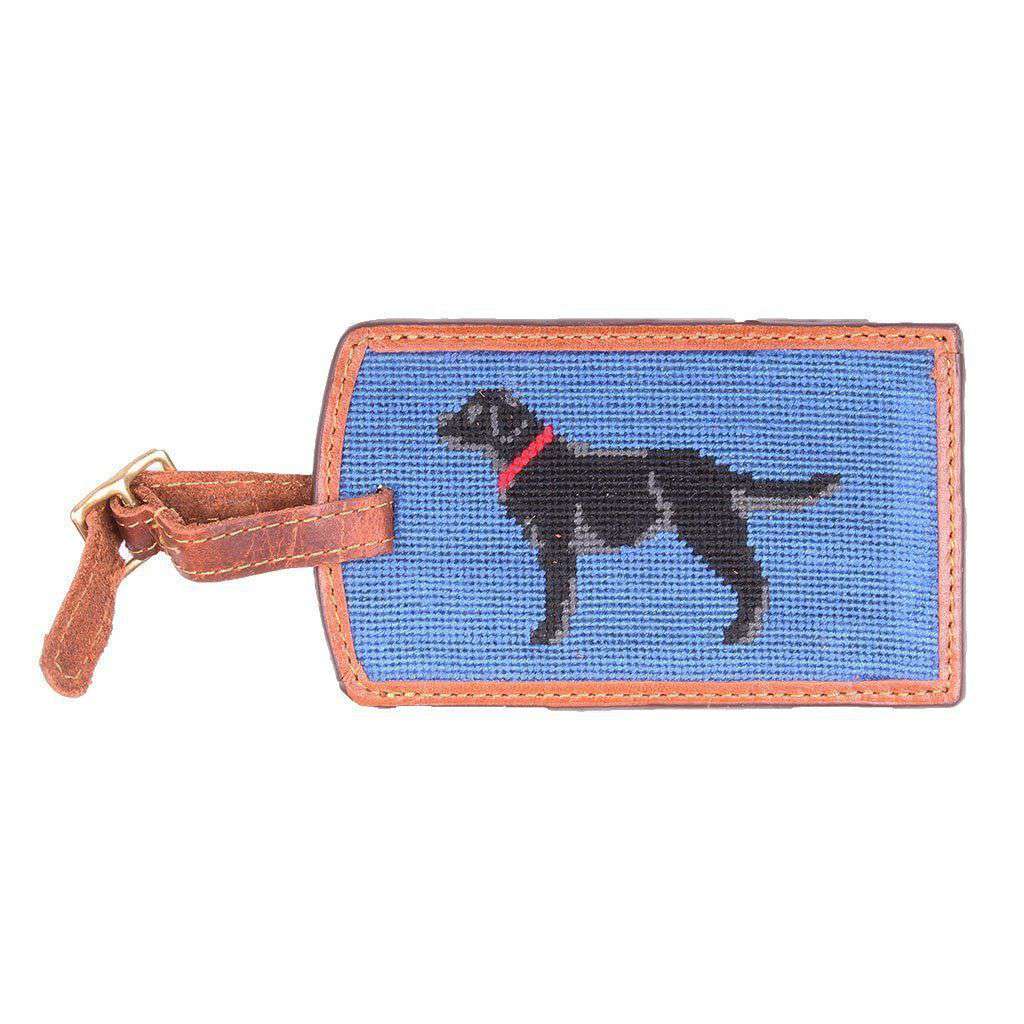 Black Lab Needlepoint Luggage Tag in Blueberry by Smathers & Branson - Country Club Prep
