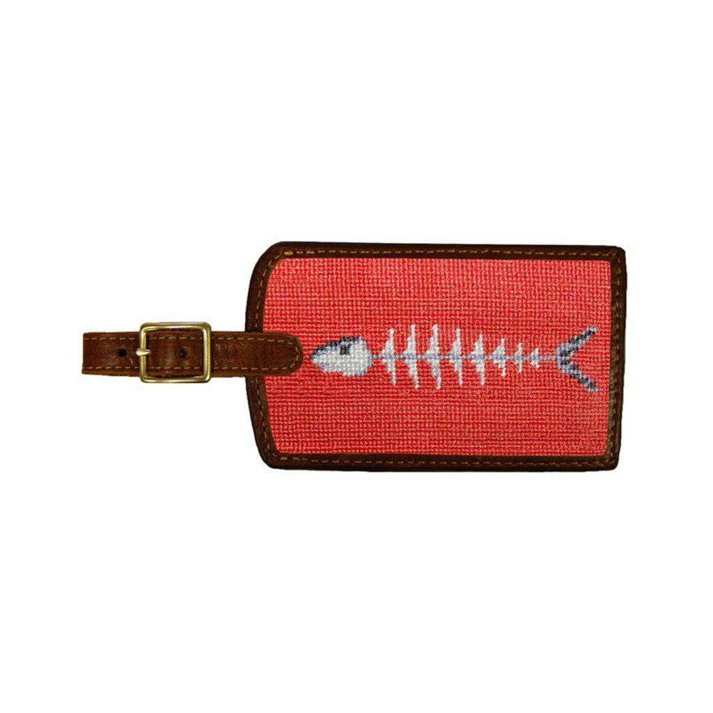 Bonefish Needlepoint Luggage Tag in Melon by Smathers & Branson - Country Club Prep