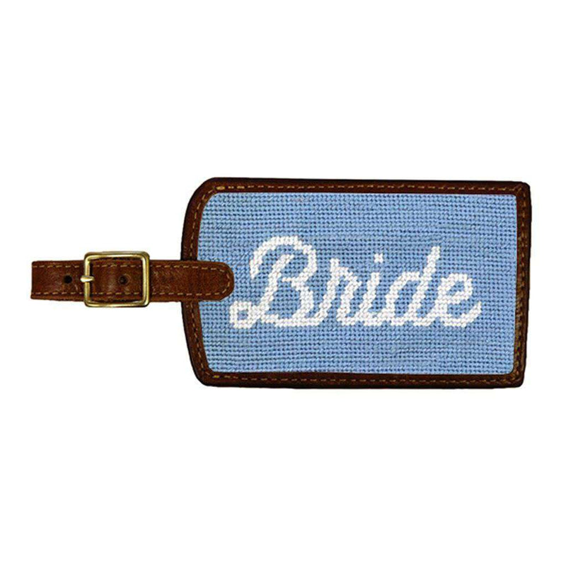 Bride Needlepoint Luggage Tag in Antique Blue by Smathers & Branson - Country Club Prep