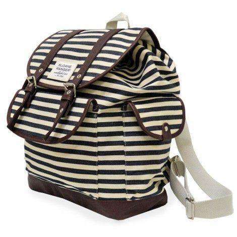 Denim Stripe Slouch Backpack by Sloane Ranger - Country Club Prep