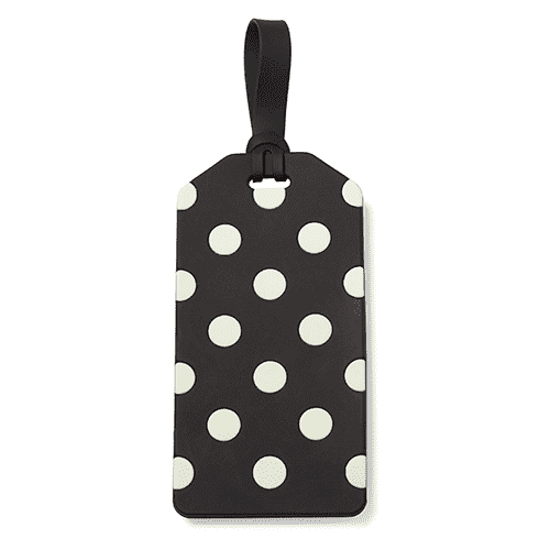 Luggage Tag in Black and Cream Dots by Kate Spade New York - Country Club Prep