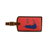 Nantucket Island Needlepoint Luggage Tag in Melon by Smathers & Branson - Country Club Prep