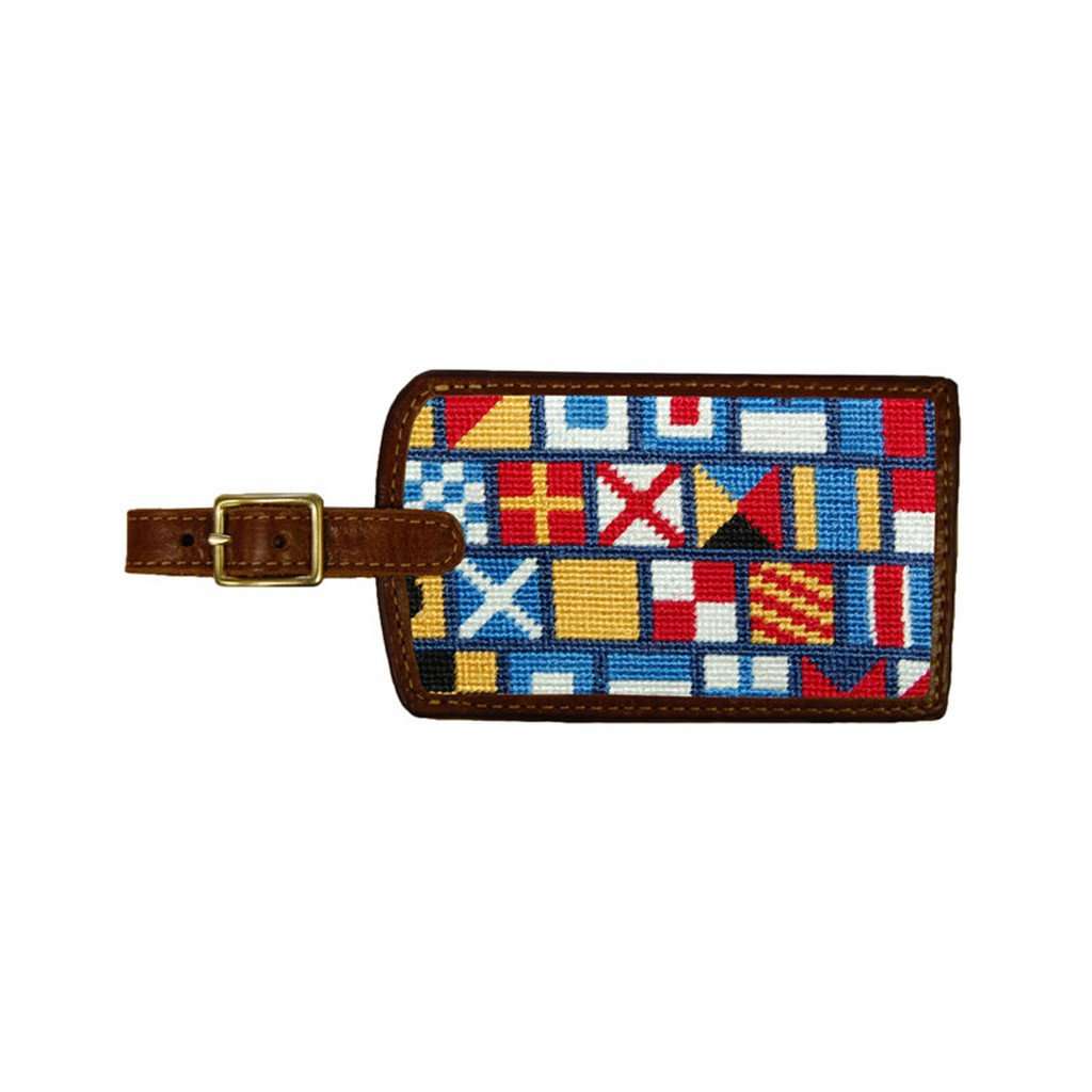 Nautical Alphabet Needlepoint Luggage Tag by Smathers & Branson - Country Club Prep
