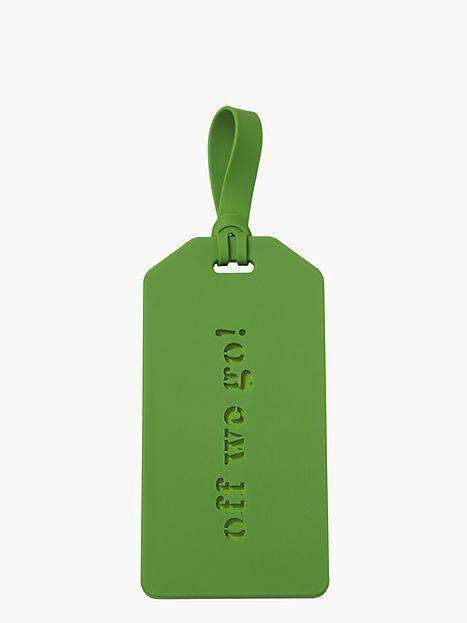 Off We Go Luggage Tag in Green by Kate Spade New York - Country Club Prep