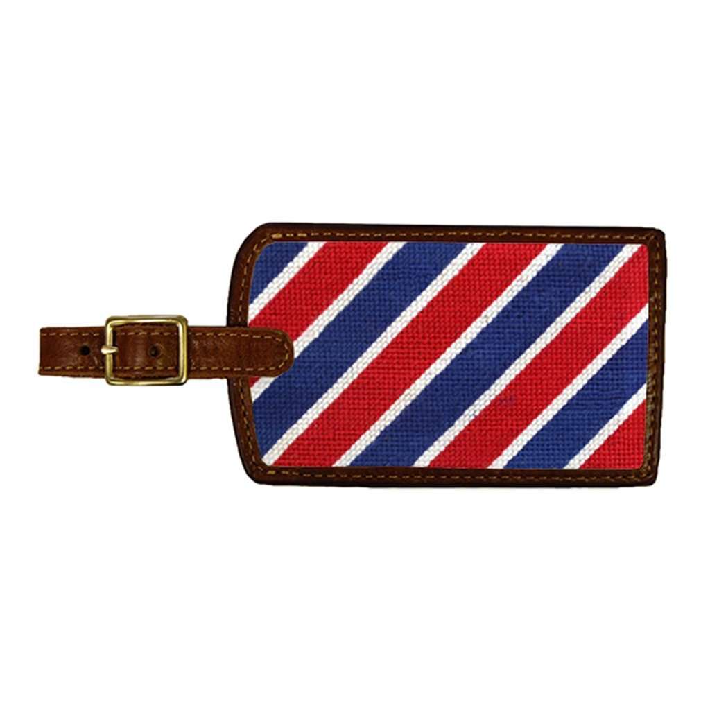 Patriotic Stripe Needlepoint Luggage Tag by Smathers & Branson - Country Club Prep