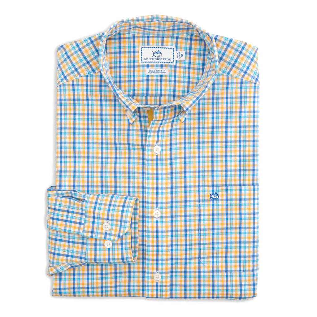 Coastal Passage Triple Gingham Sport Shirt by Southern Tide - Country Club Prep