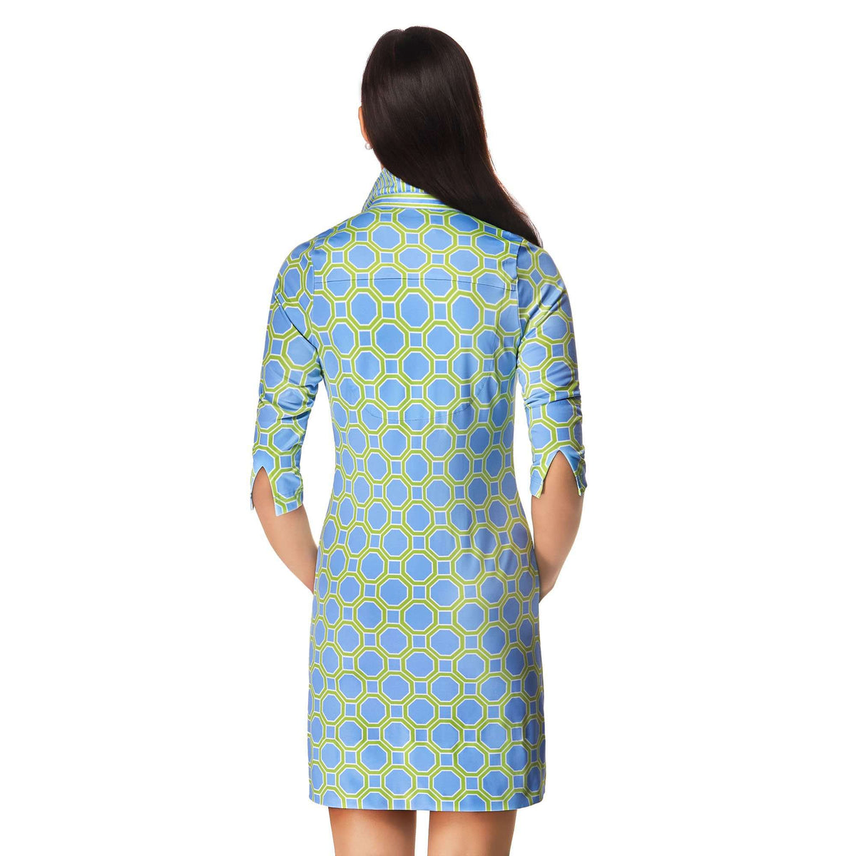 Turin Print Everywhere Dress in Periwinkle & Green by Gretchen Scott Designs - Country Club Prep