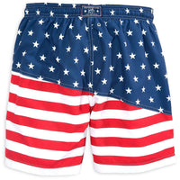 Two If By Sea Swim Trunk in Red, White and Blue by Southern Tide - Country Club Prep